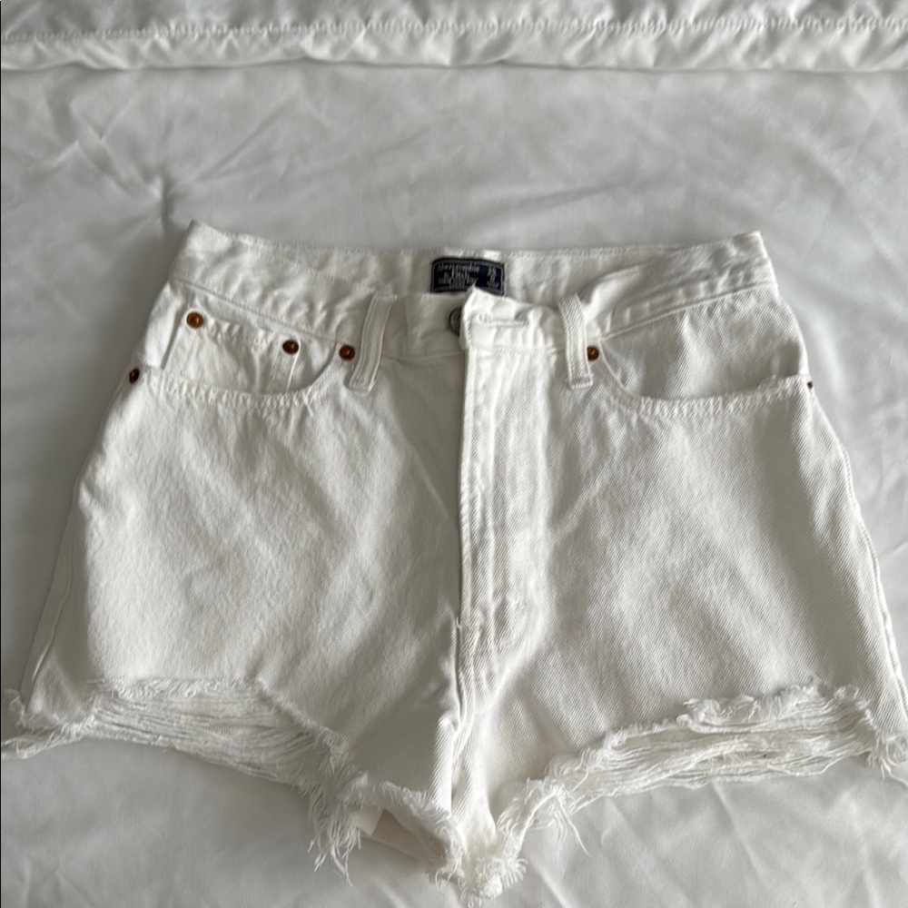 Abercrombie White Denim Cutoff Shorts